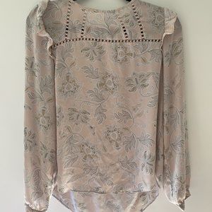 Loft Pastel Paisley Print Blouse with Ruffles